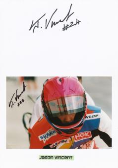 2 x  Jason Vincent  Großbritanien  Motorrad Autogramm Karte  original signiert 