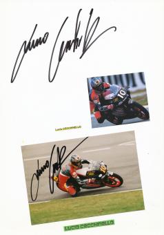 2 x  Lucio Cecchinello  Italien  Motorrad Autogramm Karte  original signiert 