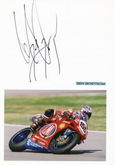 Ben Bostrom  USA   Motorrad Autogramm Karte  original signiert 