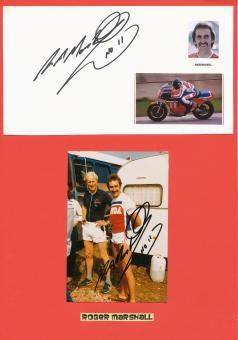 2 x Roger Marshall  Großbritanien  Motorrad Autogramm Karte  original signiert 