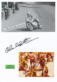 2 x Chas Mortimer  Großbritanien  Motorrad Autogramm Karte  original signiert 