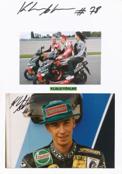2 x  Klaus Nöhles   Motorrad Autogramm Karte  original signiert 