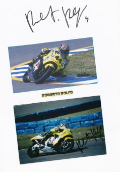 2 x  Roberto Rolfo   Motorrad Autogramm Karte  original signiert 