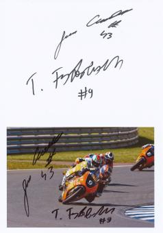2 x   Toni Finsterbusch & Luca Grünwald  Motorrad Autogramm Karte  original signiert 