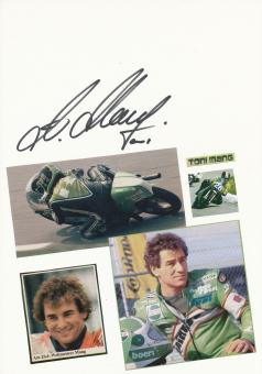 Toni Mang   Motorrad Autogramm Karte  original signiert 
