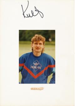 Lubos Kubik  WM 1990  Tschechien  Fußball Autogramm 30 x 20 cm Karte original signiert 