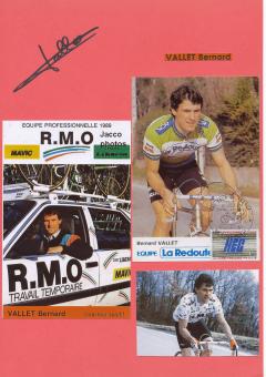 Bernard Vallet  Frankreich  Radsport  Autogramm Karte original signiert 