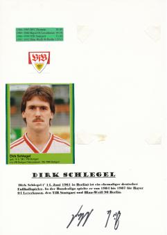 Dirk Schlegel  VFB Stuttgart  Autogramm Karte  original signiert 