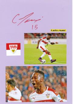 Carlos Mane  VFB Stuttgart  Autogramm Karte  original signiert 