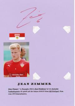 Jean Zimmer  VFB Stuttgart  Autogramm Karte  original signiert 