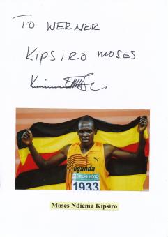Moses Ndiema Kipsiro  Uganda  Leichtathletik  Autogramm Karte  original signiert 