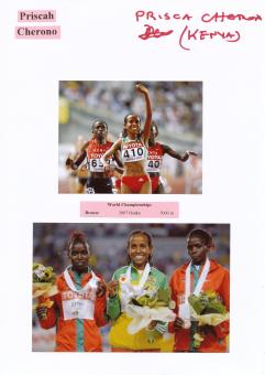 Priscah Cherono  Kenia  Leichtathletik  Autogramm Karte  original signiert 