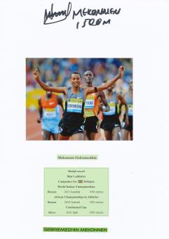 Mekonnen Gebremedhin  Äthiopien  Leichtathletik  Autogramm Karte  original signiert 