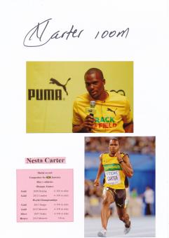 Nesta Carter  Jamaika  Leichtathletik  Autogramm Karte  original signiert 