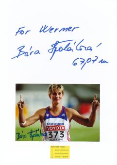 2  x  Barbora Spotakova  Tschechien  Leichtathletik  Autogramm Karte  original signiert 
