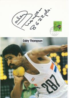 Daley Thompson  Großbritanien  Leichtathletik  Autogramm Karte  original signiert 