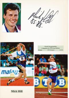 Mick Hill  Großbritanien  Leichtathletik  Autogramm Karte  original signiert 