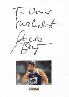 Udo Beyer  DDR  Leichtathletik  Autogramm Karte  original signiert 