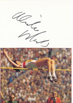 Ulrike Meyfarth   Leichtathletik  Autogramm Karte  original signiert 