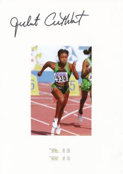 Juliet Cuthbert  Jamaika   Leichtathletik  Autogramm Karte  original signiert 