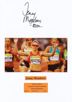 Jenny Meadows  Großbritanien   Leichtathletik  Autogramm Karte  original signiert 