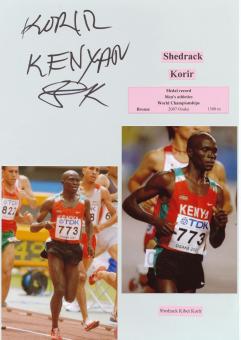 Shedrack Kibet Korir  Kenia   Leichtathletik  Autogramm Karte  original signiert 