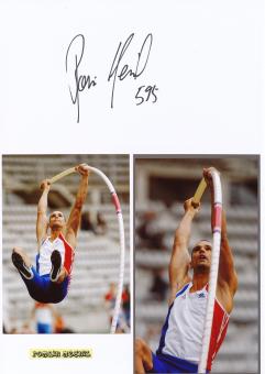 Romain Mesnil  Frankreich   Leichtathletik  Autogramm Karte  original signiert 