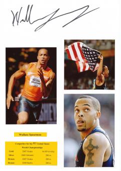 Wallace Spearmon  USA   Leichtathletik  Autogramm Karte  original signiert 