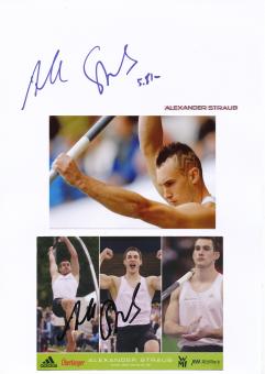 2  x  Alexander Straub   Leichtathletik  Autogramm Karte  original signiert 