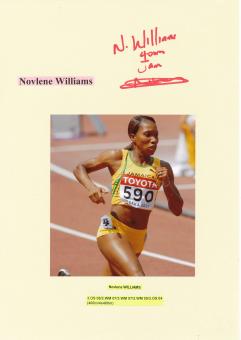 Novlene Williams  Jamaika  Leichtathletik  Autogramm Karte  original signiert 