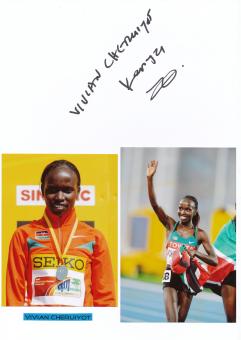 Vivian Cheruiyot  Kenia  Leichtathletik  Autogramm Karte  original signiert 