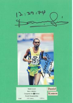 2  x  Daniel Komen  Kenia  Leichtathletik  Autogramm Karte  original signiert 