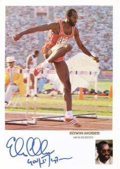 Edwin Moses  USA  Leichtathletik  Autogramm Karte  original signiert 