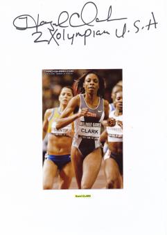 Hazel Clark  USA  Leichtathletik  Autogramm Karte  original signiert 