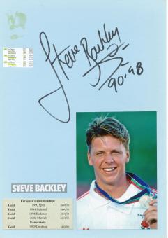 Steve Backley  Großbritanien   Leichtathletik  Autogramm Karte  original signiert 