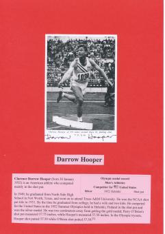 Darrow Hooper † 2018  USA  Leichtathletik  Autogramm Karte  original signiert 