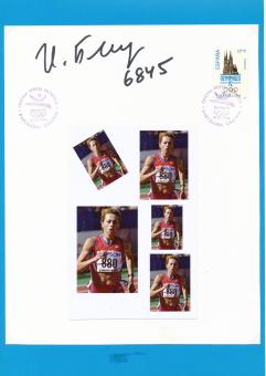 Irina Belova  Rußland  Leichtathletik  Autogramm Karte  original signiert 