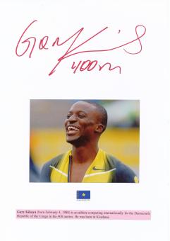 Gary Kikaya  Kongo  Leichtathletik  Autogramm Karte  original signiert 