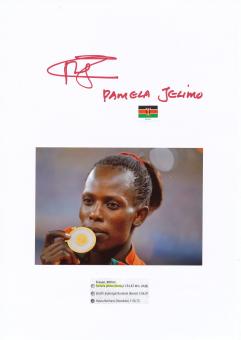 Pamela Jelimo  Kenia  Leichtathletik  Autogramm Karte  original signiert 