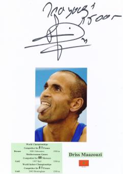 Driss Maazouzi  Frankreich  Leichtathletik  Autogramm Karte  original signiert 