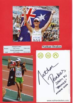 Nathan Deakes  Australien  Leichtathletik  Autogramm Karte  original signiert 