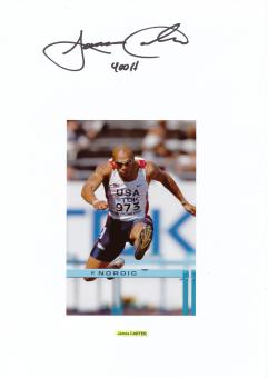 James Carter  USA  Leichtathletik  Autogramm Karte  original signiert 