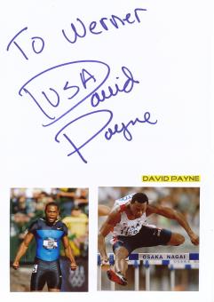 David Payne  USA  Leichtathletik  Autogramm Karte  original signiert 