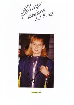 2  x  Tatyana Kotova  Rußland   Leichtathletik  Autogramm Karte  original signiert 