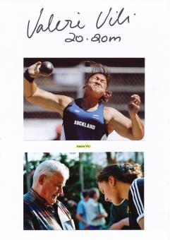 Valerie Vili  Neuseeland   Leichtathletik  Autogramm Karte  original signiert 