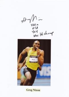 Greg Nixon  USA   Leichtathletik  Autogramm Karte  original signiert 