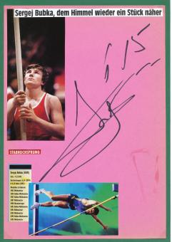 Sergej Bubka  Rußland  Leichtathletik  Autogramm Karte  original signiert 