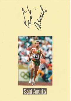 Said Aouita  Marokko  Leichtathletik  Autogramm Karte  original signiert 