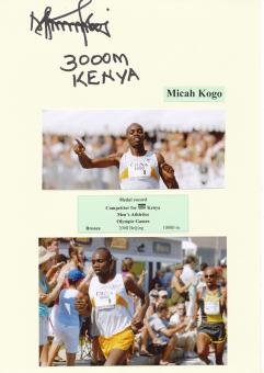 Micah Kogo  Kenia  Leichtathletik  Autogramm Karte  original signiert 