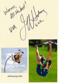 Jeff Hartwig  USA  Leichtathletik  Autogramm Karte  original signiert 
